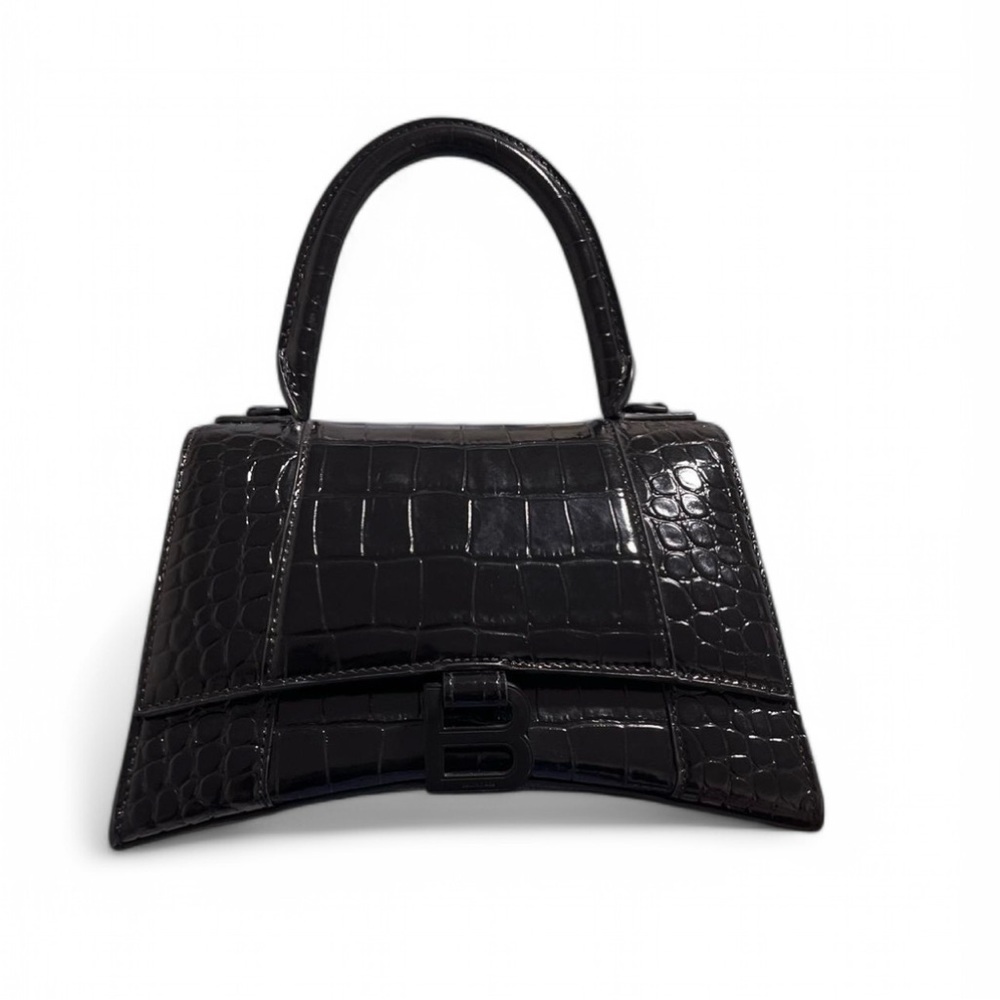 Balenciaga Women's Crocodile
Embossed Calfskin Hourglass Handbag 🖤